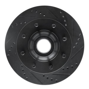Ford F-250 Super Duty Brake Rotor (1) - Front Right - R1 Concepts - Drilled & Slotted - Black - `99-`02